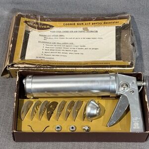 Vintage Wear-Ever Aluminum Cookie Gun and Pastry Decorator Set No. 3365